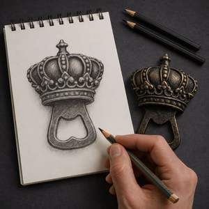 Cast Iron Royal Crown Bottle Opener Vintage <b>Antique</b> Design Strong Grip Durable Finish Perfect for Home Bar and Luxury Decor - Product Image 3