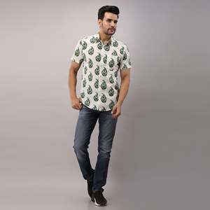 Camisa Casual de Algodón a Rayas Verdes para Hombre, 100% Popelina, Cuello con Botones, Transpirable, Corte Regular, Talla 6XL, Camisas de Vestir - Product Image 1