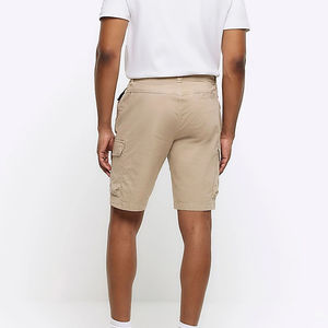 Pantalones cortos de verano para hombre, pantalones cortos sólidos básicos elásticos, pantalones cortos Cargo lavados transpirables para hombre en alta calidad, precio adecuado - Product Image 2