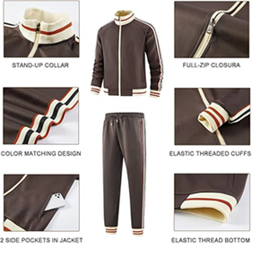 Conjuntos Deportivos para Hombre, Chaqueta Deportiva de Manga Larga con Cremallera Completa y Pantalones, Conjuntos de 2 Piezas - Product Image 3