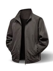 Spring Autumn Men Jacket Casual Outdoor Stand Collar <b>Zipper</b> Windproof <b>Waterproof</b> Versatile Sport Coat Denim Jacket Men Clothing - Product Image 5