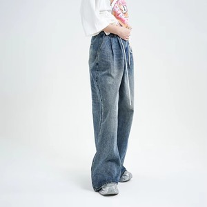 Offre Spéciale personnalisé taille haute femmes surdimensionné baggy jean délavé bleu denim mode décontracté coupe ample jean à vendre - Product Image 4