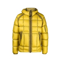 Veste matelassée à capuche jaune unisexe, légère, avec fermeture éclair, poches, pour l'hiver, vêtements d'extérieur, coupe classique, taille adulte