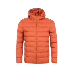 Custom Solid <b>Pattern</b> Canvas Stand Hooded Puffer Bomber <b>Jacket</b> Men Plus Size Winter Waterproof Breathable Eco-Friendly Front - Product Image 6