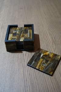 Dessous de verre en corne de buffle indien antique Dessous de verre en corne Tapis et tampons Meilleure qualité Ustensiles de cuisine Dessous de verre de table Sublimation Gradient Cork - Product Image 4