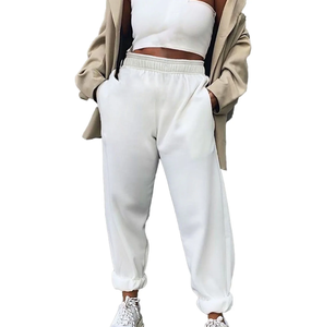 กางเกงผ้าฟลีซกันน้ำมีกระเป๋า, กางเกงระบายอากาศผ้าฝ้ายเอวกลางขากว้างมีเชือกผูกเอวและ100% - Product Image 1