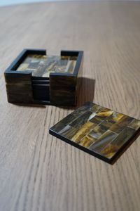 Sous-verres faits à la main pour boissons Sous-verres en corne de buffle Sous-verres en corne de mariage personnalisables avec forme pour maison hôtel et restaurant - Product Image 3