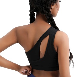 Camiseta sin mangas acolchada para mujer, Sujetador deportivo con espalda cruzada elástica, entrenamiento elástico para correr, Fitness, Yoga y gimnasio, ropa deportiva, conjunto de Top corto - Product Image 5