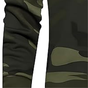 Sudadera con capucha Woodland Camo Color Block para hombre – Sudaderas con capucha tipo pullover en color verde oliva y negro Chevron de alta calidad - Product Image 5