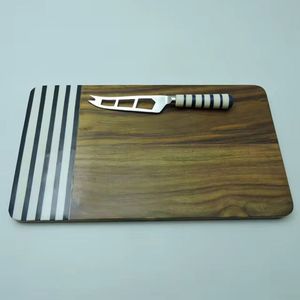 Planche à découper en résine époxy blanche transparente et en bois Nouveaux outils de cuisine faits maison Planche à découper au fromage Fruits Légumes personnalisés - Product Image 3