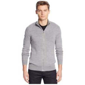 Felpa con Cappuccio Calvin Klein da Uomo in Lana Merino con Zip Intera, Colore Antracite, Logo Frontale e Stampa con Lettere, Taglia Small per Autunno e Inverno - Product Image 1