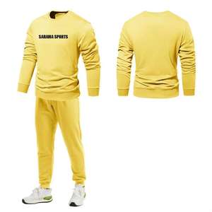Autumn and Winter Round Neck Sweatsuit Sports Suit Loose and Simple Casual Sweatshirt Two-piece Sets - Product Image 1