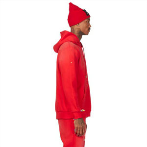 Sweat-shirt à capuche personnalisé, écologique, rouge, streetwear pour homme, pull à capuche, 100% coton, molleton, décontracté, chaud pour l'hiver - Product Image 4