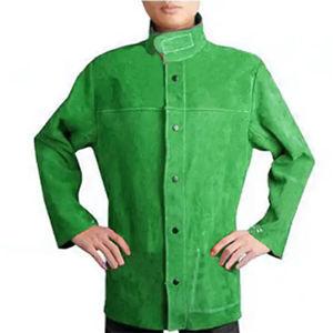 Chaqueta de soldadura para hombre, chaqueta de seguridad de cuero de vaca dividida de la mejor calidad, chaqueta de soldadura cómoda de cuero resistente - Product Image 4