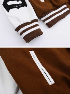 2025 nouveauté en gros vestes universitaires vierges col montant 2025 Design Premium personnalisé veste de sport unie solide - Product Image 4