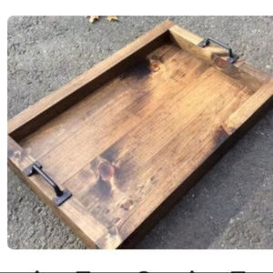 ถาดไม้เสิร์ฟอาหารทรงสี่เหลี่ยมผืนผ้าทำจากไม้ธรรมชาติขนาดมาตรฐานสำหรับบ้านและงานแต่งงานงานแฮนด์เมด - Product Image 3