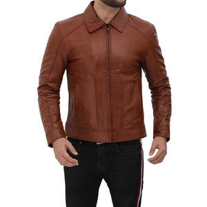 Vestes pour hommes en cuir véritable coupe classique, imperméables et coupe-vent, style urbain, disponibles à prix de gros et à prix raisonnable - Product Image 4