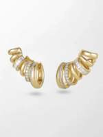 Boucles d'oreilles en or jaune 14K avec diamants de laboratoire montés en griffes, 1,99 carat, couleur GH, clarté VS, 80 pierres, style ligne d'oreille, effet spectaculaire