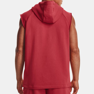 Vente en gros de sweats à capuche d'hiver brodés avec logo personnalisé pour hommes légers sans manches couleurs unies unisexe confortable musculation - Product Image 2