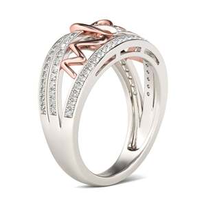 แหวนเงินแท้สเตอร์ลิง Jeulia รุ่น Mom's Heartbeat Cluster ชุบทอง สำหรับวันครบรอบ - Product Image 3