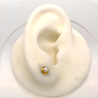 Pendientes de Perlas de Agua Dulce de 3mm para Mujer, a la Moda, de Oro Amarillo de 14k, Sin Níquel, Sin Plomo, Certificados por Terceros, Finos, Marca JJ
