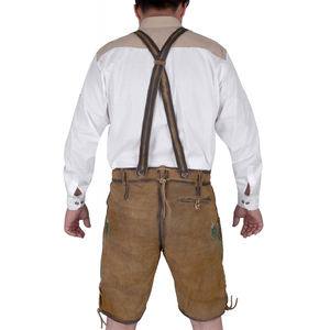 Marrón oscuro hasta la rodilla largo Lederhoesen cintura media Trachten personalizado para Oktoberfest Venta Comprar - Product Image 3