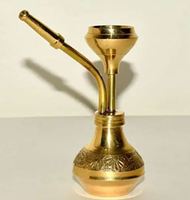 Teknik pernis Hookah kuningan kerajinan rumah India untuk penggunaan Bar Harga grosir untuk Pot kopi teh Turki untuk Shisha Arab