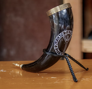 Genuino vikingo beber cuerno Animal estilo náutico tallado soporte de Metal ecológico decoración del hogar FIESTA DE Navidad regalo de recuerdo - Product Image 1