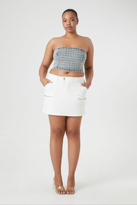 Nueva llegada más tamaño transpirable desgastado Denim Tube Top para mujer estilo Casual camisa al por mayor para fiesta precio barato - Product Image 4