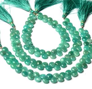 Piedra preciosa de amazonita natural, cuentas en forma de corazón liso de 8mm, cuentas de piedra de hebra de 8" - Product Image 3