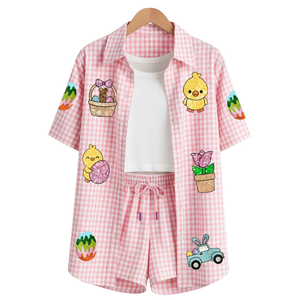 Conjunto de 3 Piezas de Verano Informal de Algodón Premium con Parches para Mujer, Camiseta Holgada, Pantalones Cortos, Transpirable, Tema del Día de San Patricio, Cómodo y Personalizado - Product Image 2