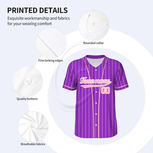 Uniforme deportivo para adultos con impresión por sublimación, camisetas de softball para hombres y mujeres con nombre y número, camiseta de béisbol personalizada - Product Image 4