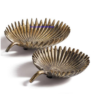 Tazón de tuerca de diseño de hoja de metal antiguo de forma redonda de metal de aluminio que sirve fruta y bocadillos tazón decorativo - Product Image 1