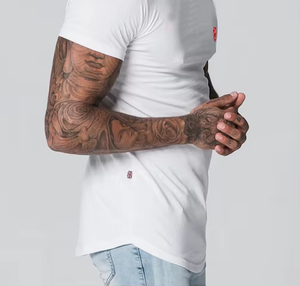 เสื้อยืดแขนสั้นลำลองฤดูร้อนแบบสั่งทำได้ หลายสี ขนาดใหญ่พิเศษ 300 กรัม ผลิตจากผ้าฝ้ายออร์แกนิค 100% ขายส่งแบบดรอปชิปปิ้ง - Product Image 6