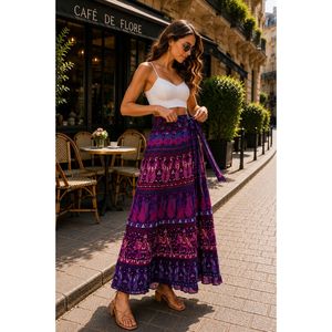 Jaipuri 100% Cotton Neptol Print Wrap Around Skirt Size up to XXL Indian & Pakistani Clothing (CWS0006) - Product Image 3