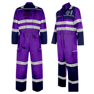 Ensemble de sécurité à glissière Vêtements de travail industriels globaux avec bavoir à col rond réfléchissant et chemise à boutons Matériau en polyester durable - Product Image 5