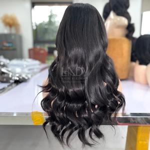 Perruques de couleur naturelle ondulées noires de haute qualité de cheveux humains vietnamiens vrais cheveux humains sans mélange 2025 - Product Image 6