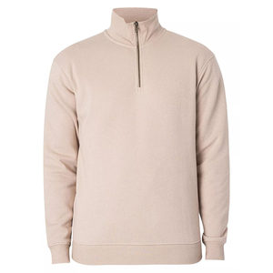 <b>Men's</b> SOLID Winter <b>Half</b> <b>ZIP</b> Fleece Pullover <b>Sweatshirt</b> Breathable Warmth Crew Neck Cropped Top-notch Fabrics - Product Image 1