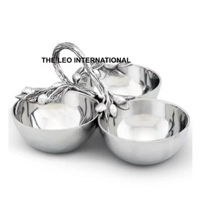 Tazón Decorativo de Metal Plateado con Diseño Personalizado de Antler Look, para Servir Frutos Secos, Estilo Japonés - Product Image 3