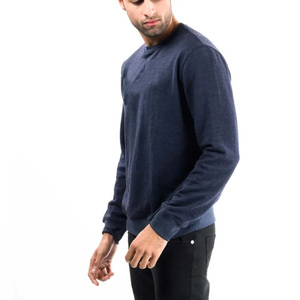 Wholesale 2025 New Design 100% Cotton Crew Neck Sweatshirts Long Sleeve Men's Pullover Winter Wear Basics Men's Sweatshirts - Product Image 5