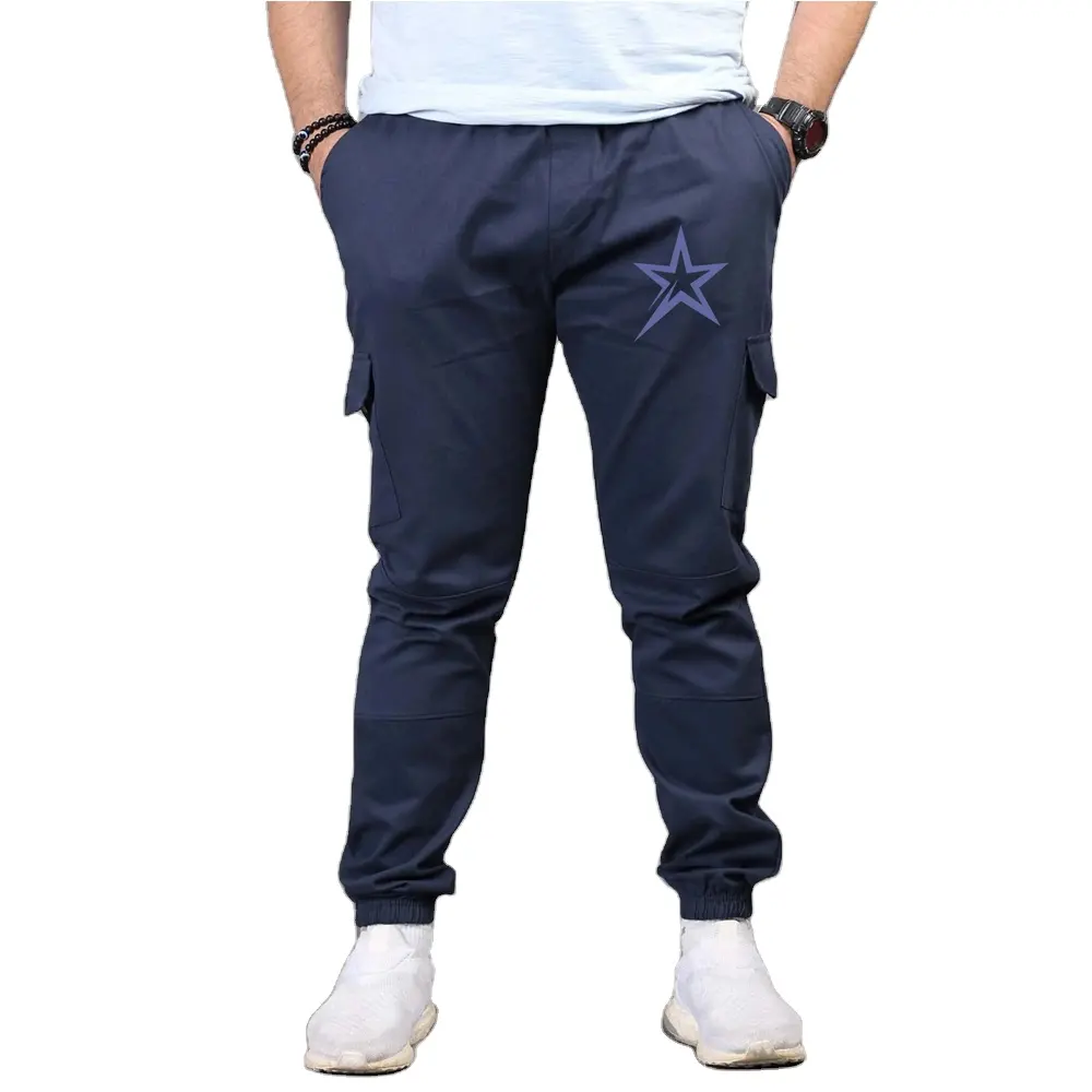 Moda özel Logo sokak giyim rahat boş kargo Sweatpants erkek pamuk parça için çok cep Jogger Slim Fit pantolon m