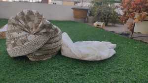 Ensemble Turban de Mariage Indien avec Stole en Chanderi et Chaussures pour Pagdi Traditionnel, Turban Royal, Accessoires pour Homme, Safa - Product Image 4