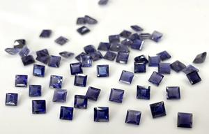 Corte cuadrado de iolita natural Corte facetado de 3 mm a 8mm-Piedra preciosa suelta de corte cuadrado de iolita suelta Calidad superior - Product Image 2