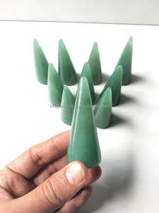 Anillo de Cristal de Aventurina Verde |   Anillo de Piedra Preciosa Pulida en Forma de Cono |   Proveedor Mayorista - Product Image 2