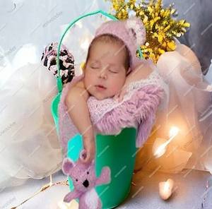 Seau en métal personnalisé pour nouveau-nés avec poignée pour chambre d'enfants, lit et jardin extérieur, accessoires de photographie pour le salon - Product Image 2