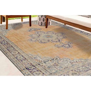 Tapis turc à motifs floraux, tapis imprimé, décoration intérieure, design anatolien, tapis à poils doux - Product Image 2