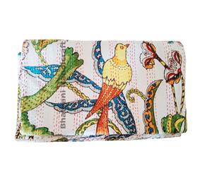 ผ้าคลุมเตียงลายนก Kantha,ผ้าคลุมเตียงแบบย้อนกลับสีชมพูอ่อนผ้าห่มผ้าฝ้าย Kantha ผ้าห่มโบฮีเมียนสำหรับตกแต่งบ้าน - Product Image 2