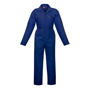 Combinaisons de travail unisexes en tissu polyester-coton bleu résistant, respirantes, certifiées CE, personnalisables OEM - Product Image 1