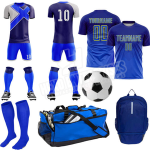 Kits de uniformes de fútbol de Venta caliente Poliéster Hecho Paquete completo Ropa deportiva Conjuntos de uniformes de fútbol con nombre y logotipo personalizados - Product Image 1