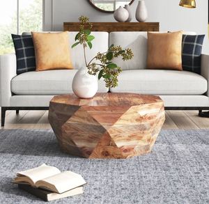 Table basse en bois massif naturel brun pour ustensiles de cuisine, décoration de bureau, maison, restaurant, salon, jardin, fabriquée en inde, 2023 - Product Image 2